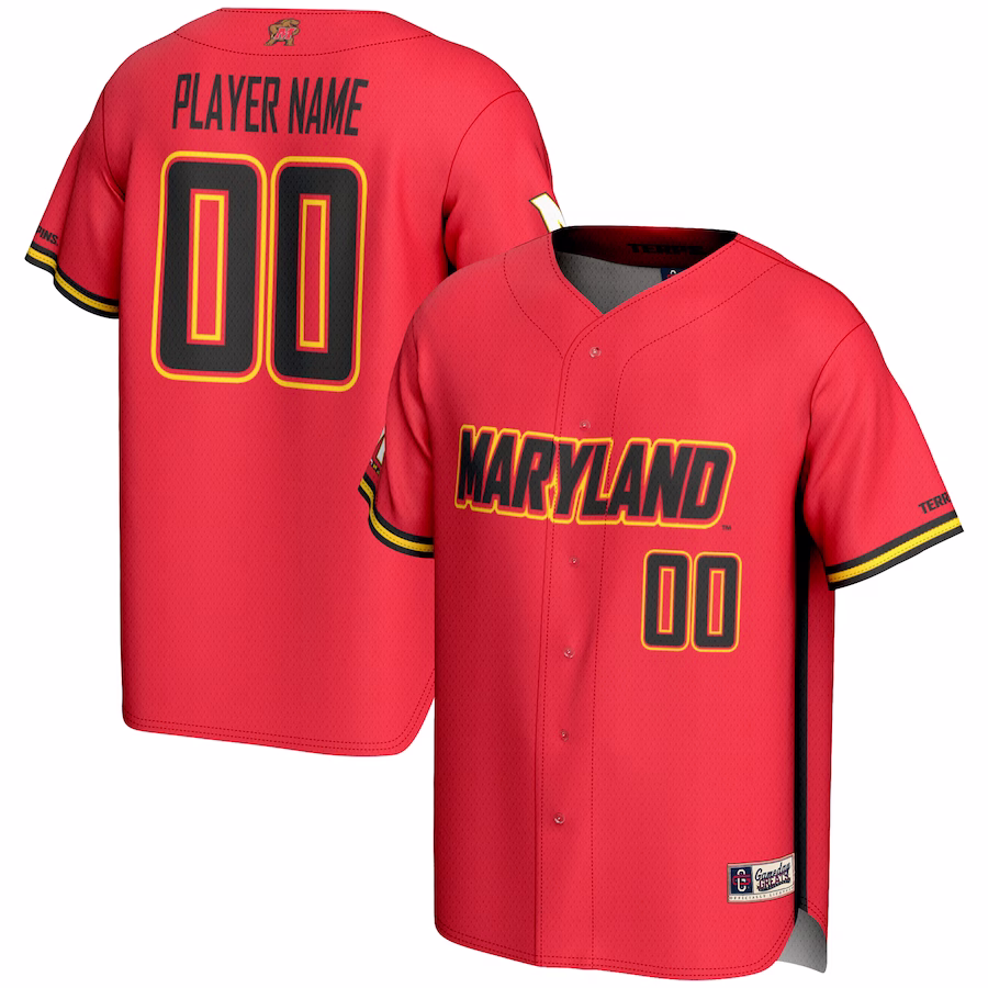 Maryland Terrapins GameDay Greats Youth NIL Pick-A-Player Lightweight Baseball Jersey - Red - Jersey