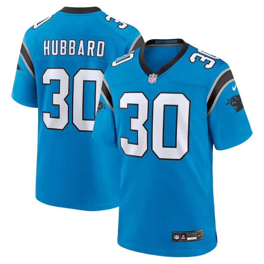 Men's Carolina Panthers Chuba Hubbard Nike Blue Alternate Game Jersey - Jersey
