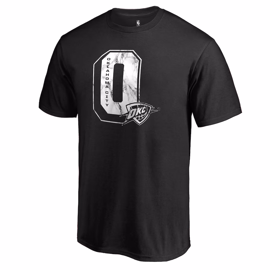 Men's Oklahoma City Thunder Black Letterman T-Shirt - Jersey
