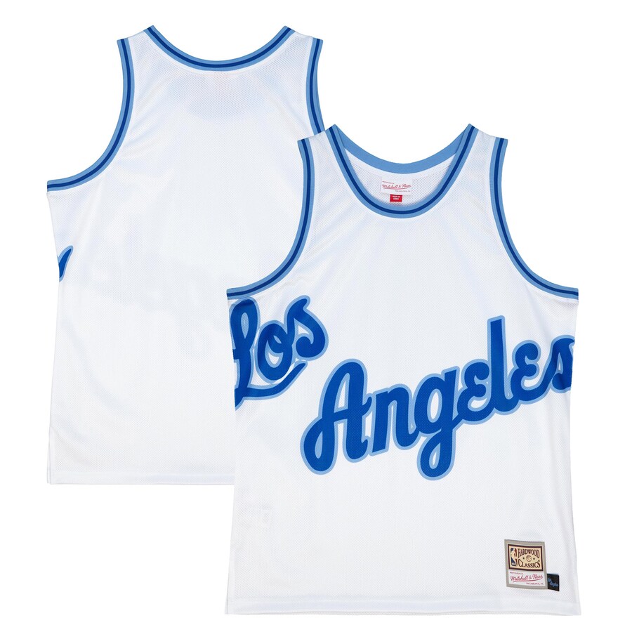 Men's Los Angeles Lakers  Mitchell & Ness White Hardwood Classics Blown Out Fashion Jersey - Jersey