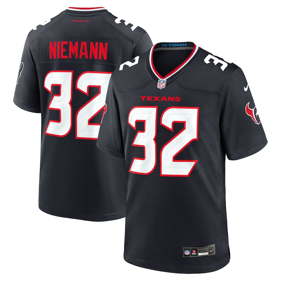 Men's Houston Texans Nick Niemann Nike Navy Team Game Jersey - Jersey