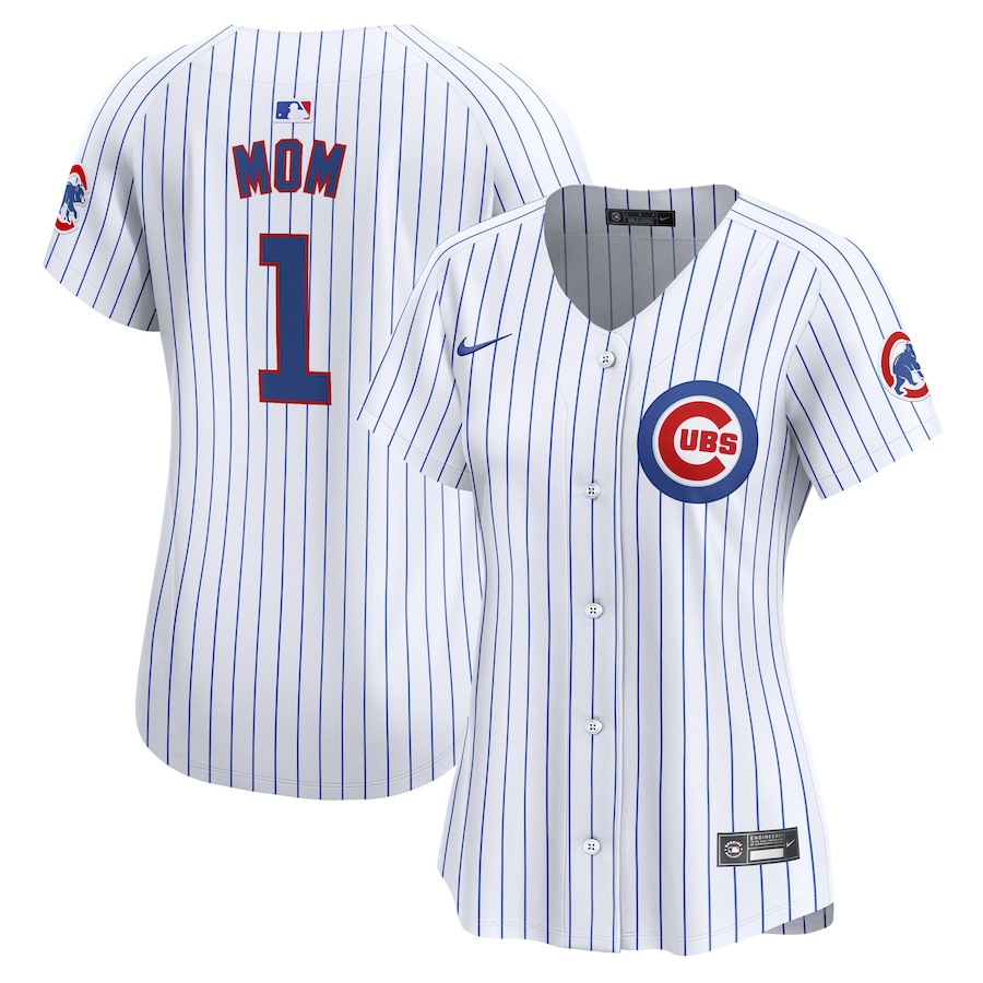 Women's Chicago Cubs Nike White #1 Mom Home Limited Jersey - Jersey