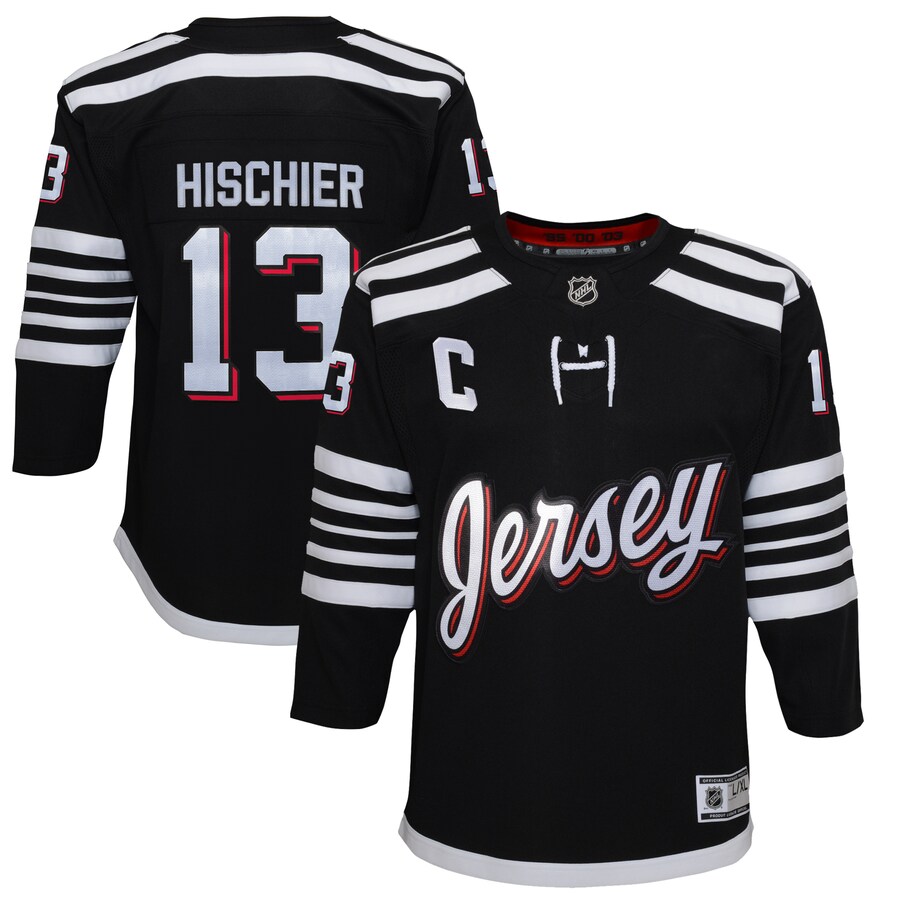 Youth New Jersey Devils Nico Hischier Black 2021/22 Alternate Premier Player Jersey - Jersey