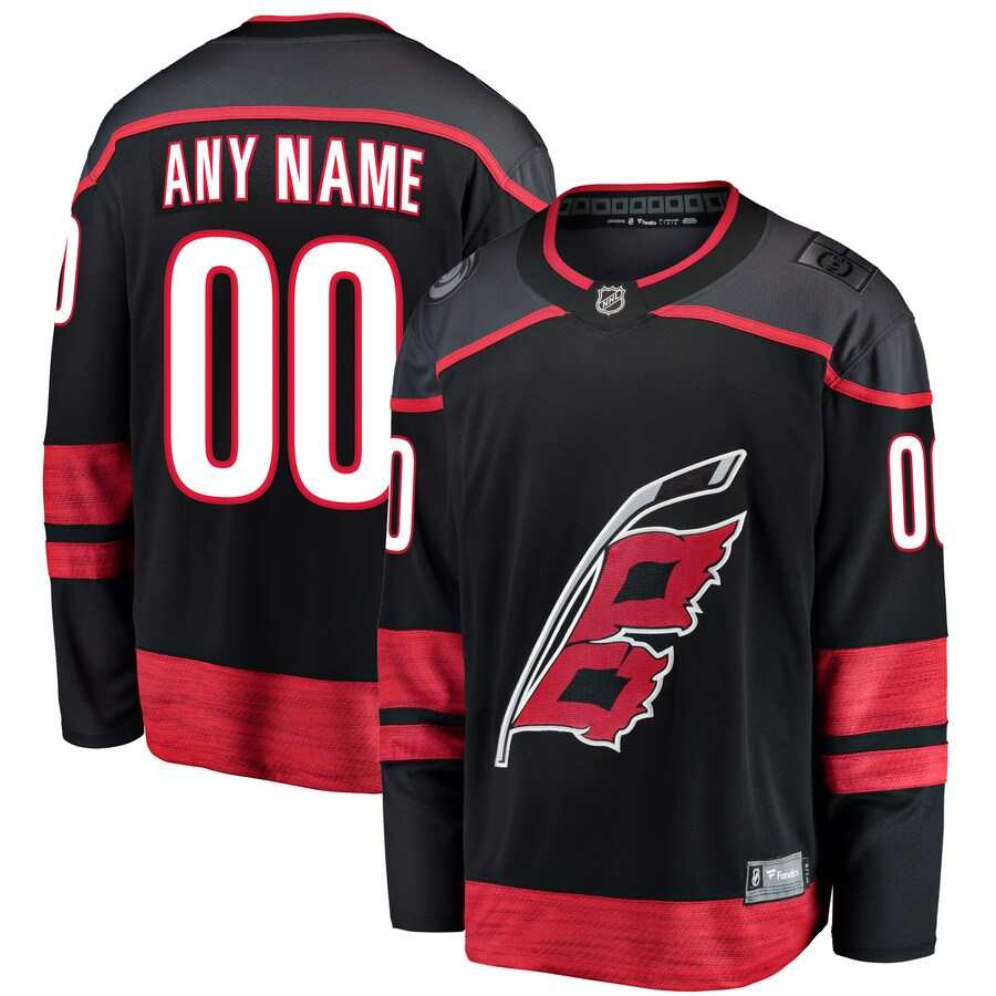 Men's Carolina Hurricanes Fanatics Branded Black Home Breakaway Custom Jersey - Jersey