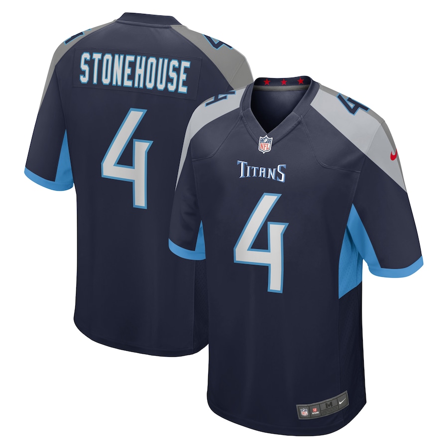 Men's Tennessee Titans Ryan Stonehouse Nike Navy Game Player Jersey - Jersey