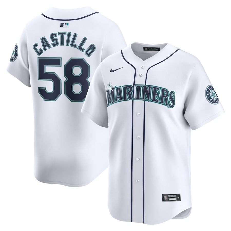 Men's Seattle Mariners Luis Castillo Nike White Home Limited Player Jersey - Jersey