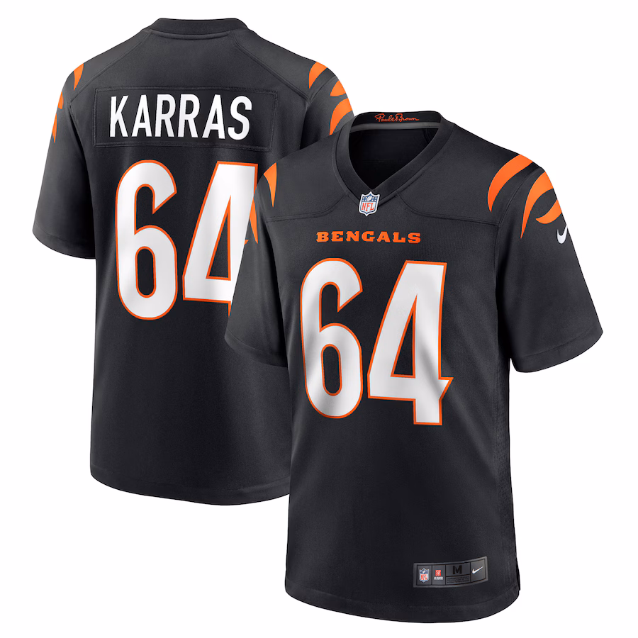 Men's Cincinnati Bengals Ted Karras Nike Black Game Player Jersey - Jersey