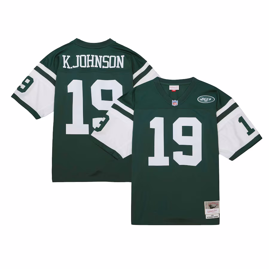 Men's New York Jets Keyshawn Johnson Mitchell & Ness Green Legacy Replica Jersey - Jersey