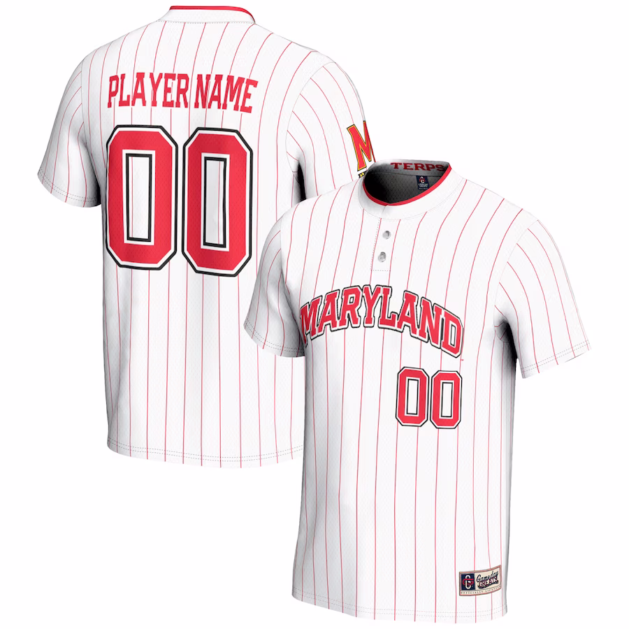 Maryland Terrapins GameDay Greats NIL Pick-A-Player Lightweight Softball Jersey - White - Jersey