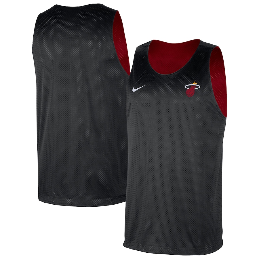 Men's Miami Heat Nike Red/Black Courtside Reversible Mesh Practice Jersey - Jersey