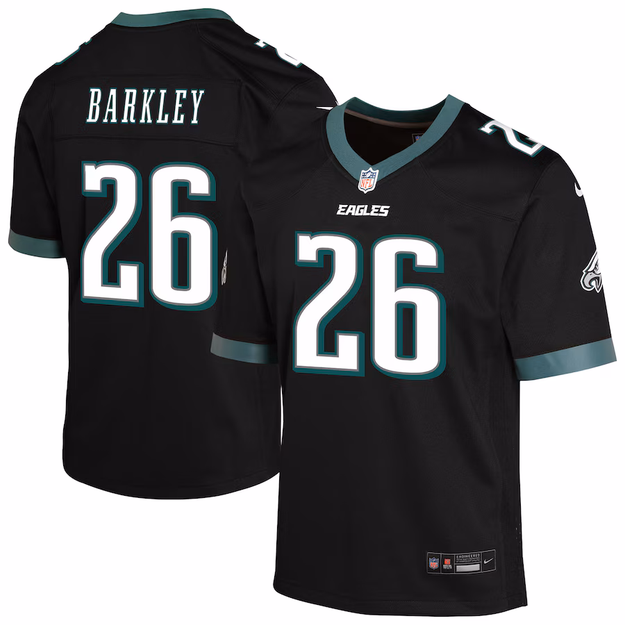 Youth Philadelphia Eagles Saquon Barkley Nike Black Alternate Game Jersey - Jersey