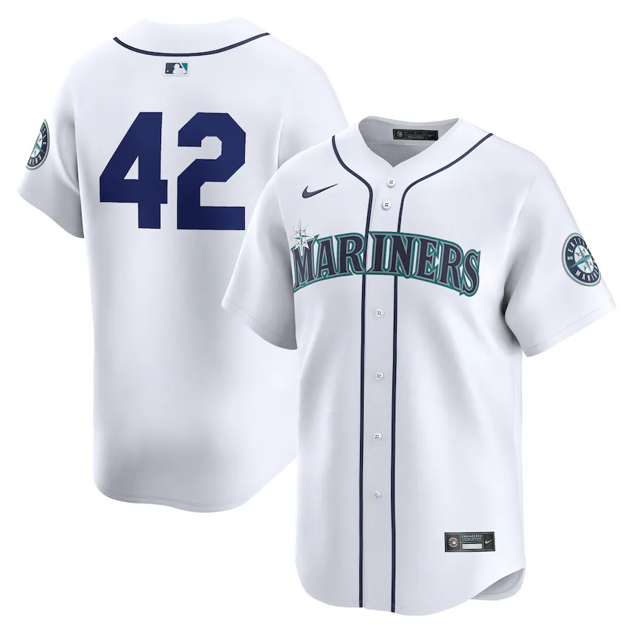 Men's Seattle Mariners  Nike White 2024 Jackie Robinson Day Home Limited Jersey - Jersey