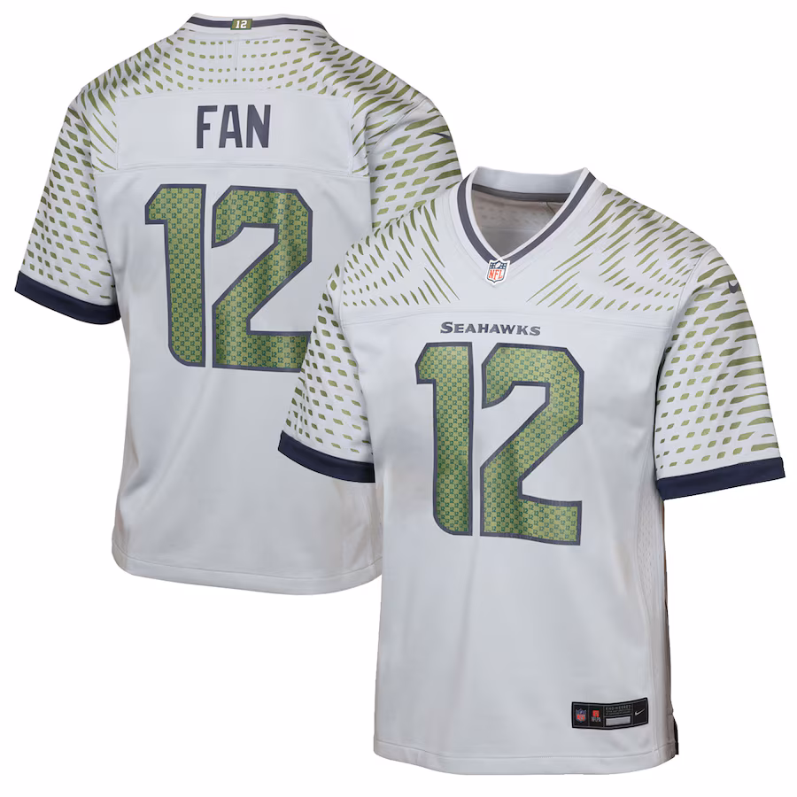 Youth Seattle Seahawks 12s Nike Wolf Gray 2025 Rivalries Collection Game Jersey - Jersey