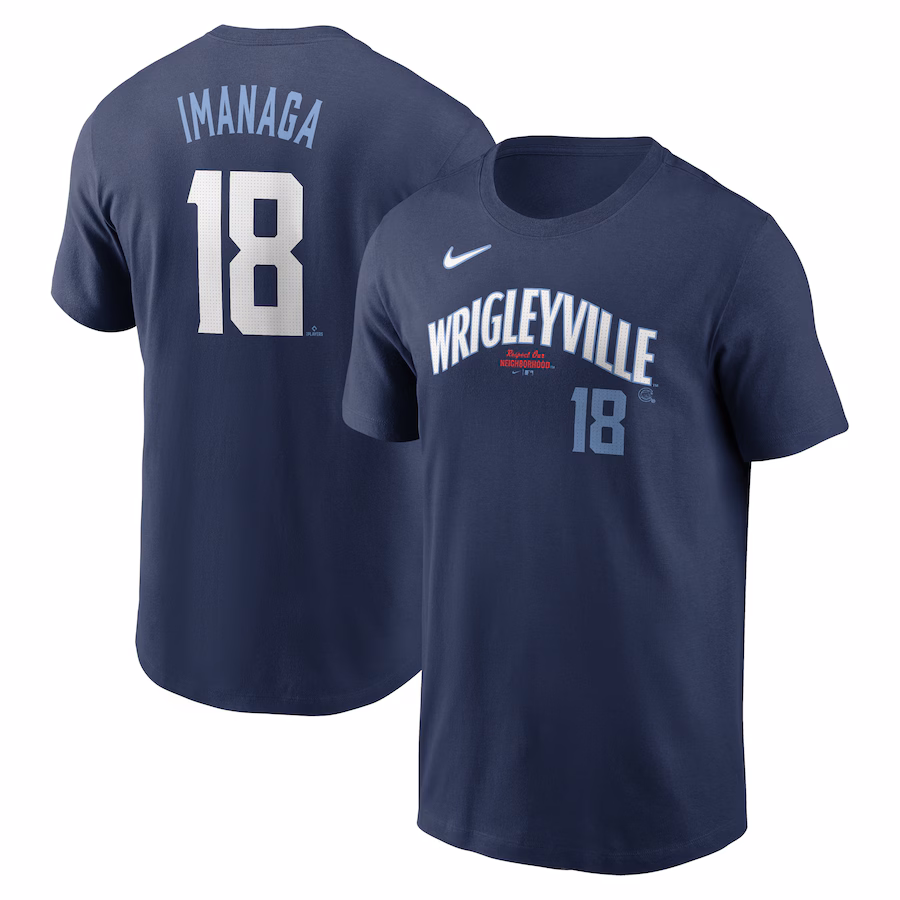 Men's Chicago Cubs Shōta Imanaga Nike Navy Fuse Name & Number T-Shirt - Jersey