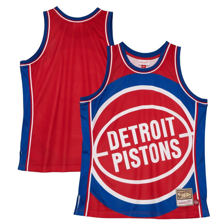 Men's Detroit Pistons  Mitchell & Ness Red Hardwood Classics Blown Out Fashion Jersey - Jersey