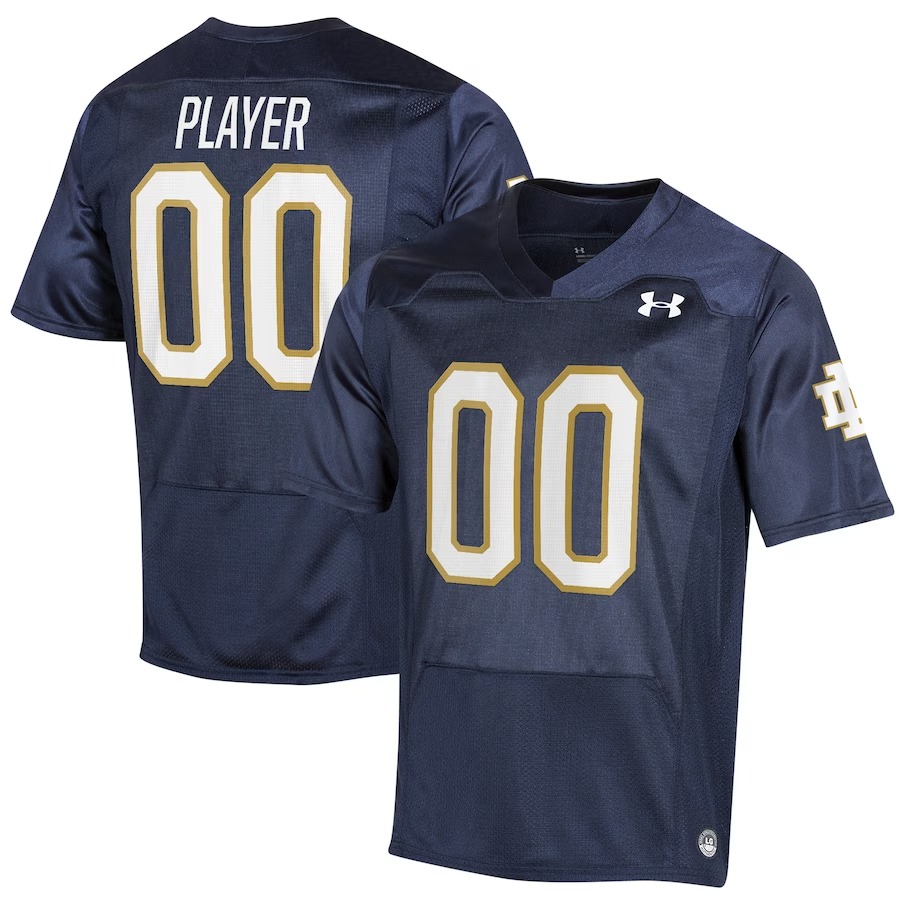 Notre Dame Fighting Irish Under Armour Pick-A-Player NIL Replica Football Jersey - Navy - Jersey