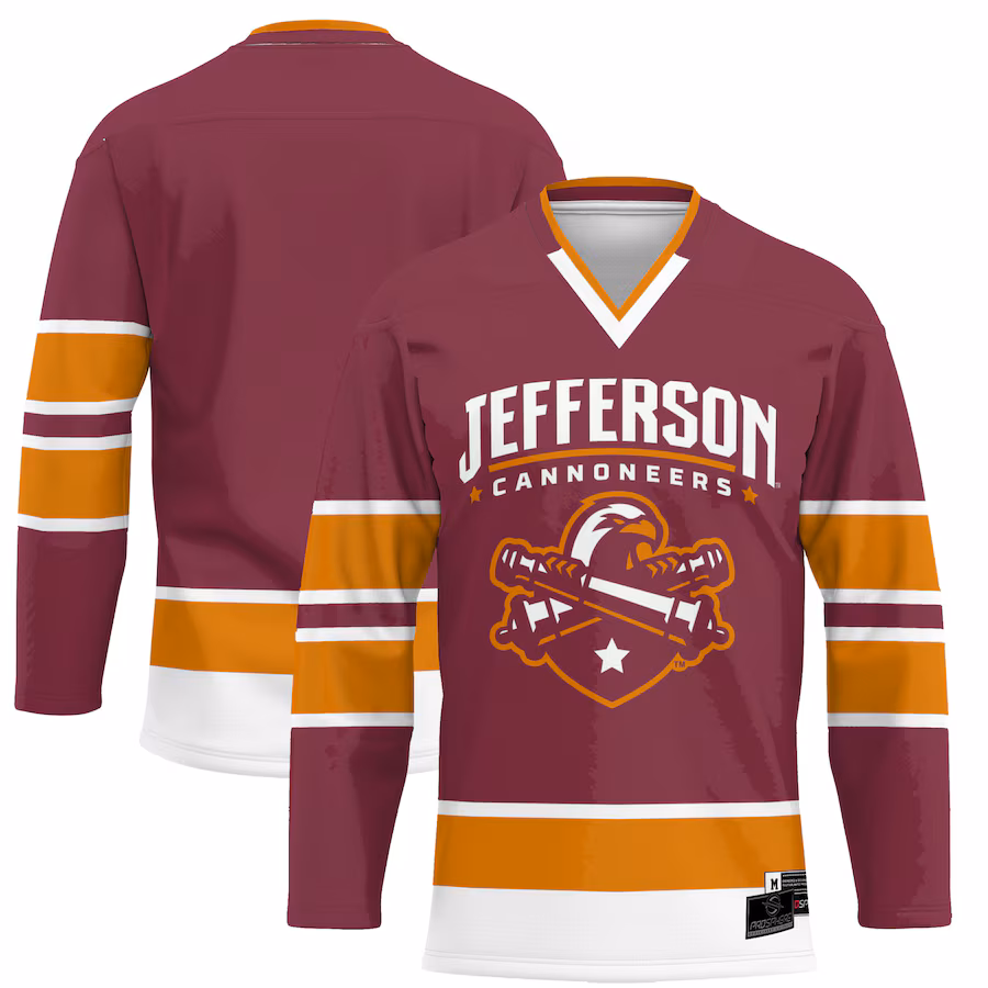 Youth ProSphere Maroon Jefferson Community College Cannoneers  Hockey Jersey - Jersey