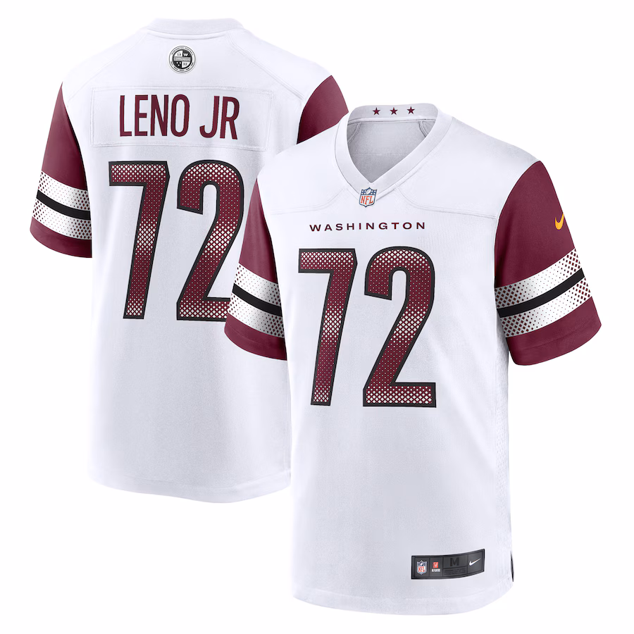 Men's Washington Commanders Charles Leno Jr. Nike White Away Game Player Jersey - Jersey