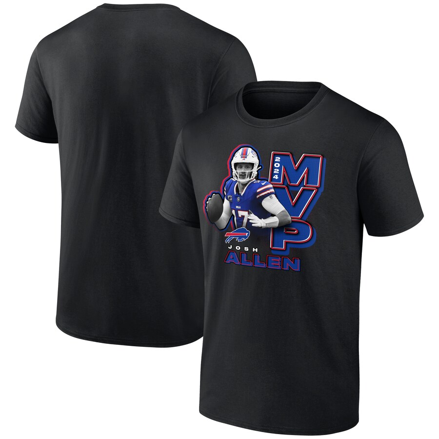 Men's Buffalo Bills Josh Allen Black 2024 NFL MVP T-Shirt - Jersey