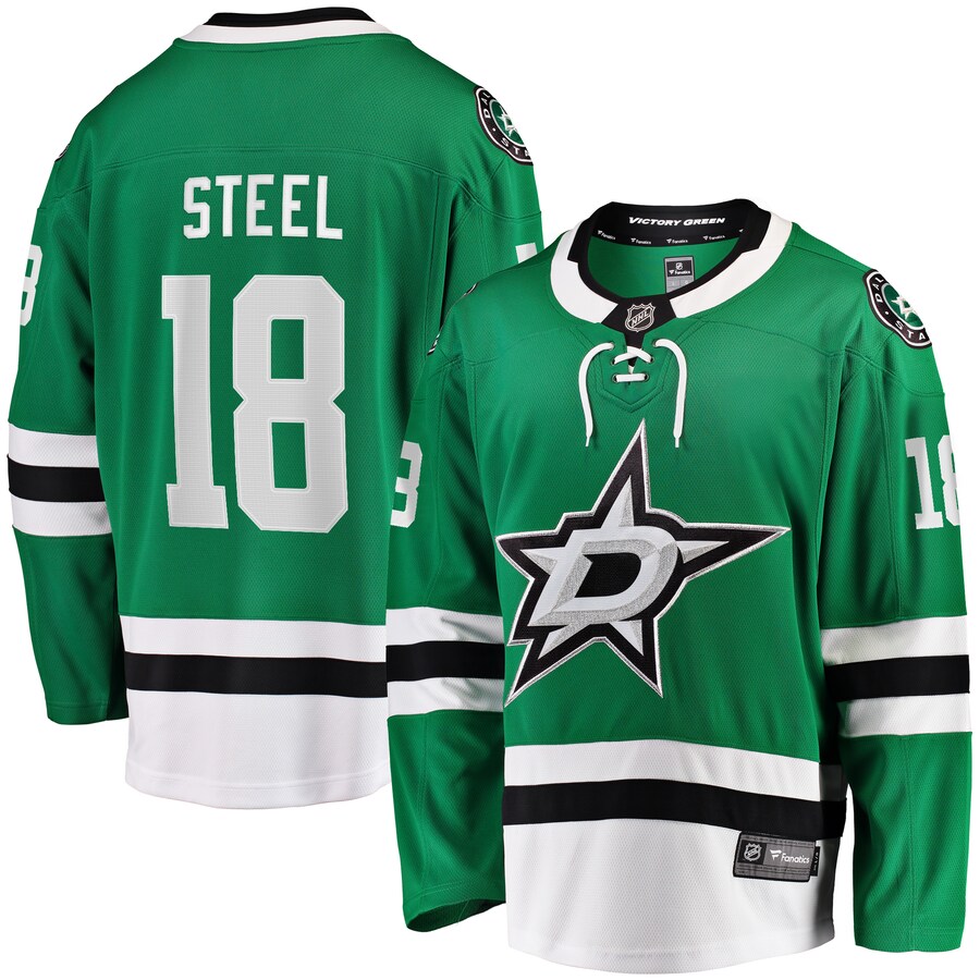 Men's Dallas Stars Sam Steel Fanatics Branded Kelly Green Home Breakaway Jersey - Jersey