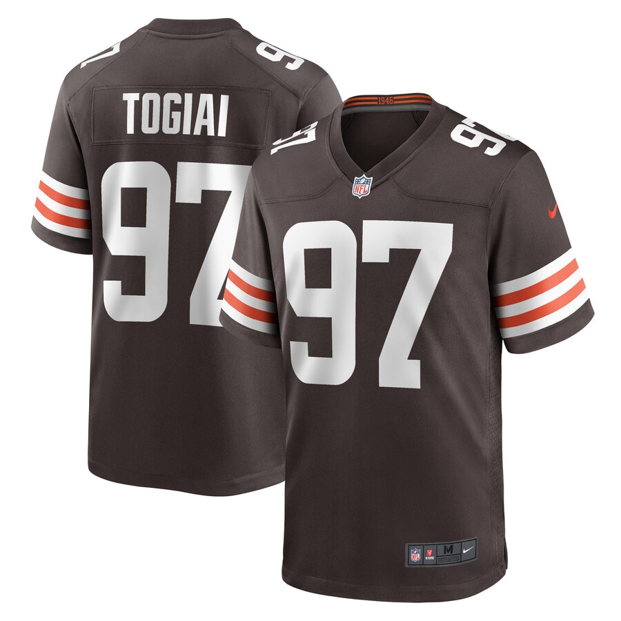 Men's Cleveland Browns Tommy Togiai Nike  Brown  Game Jersey - Jersey