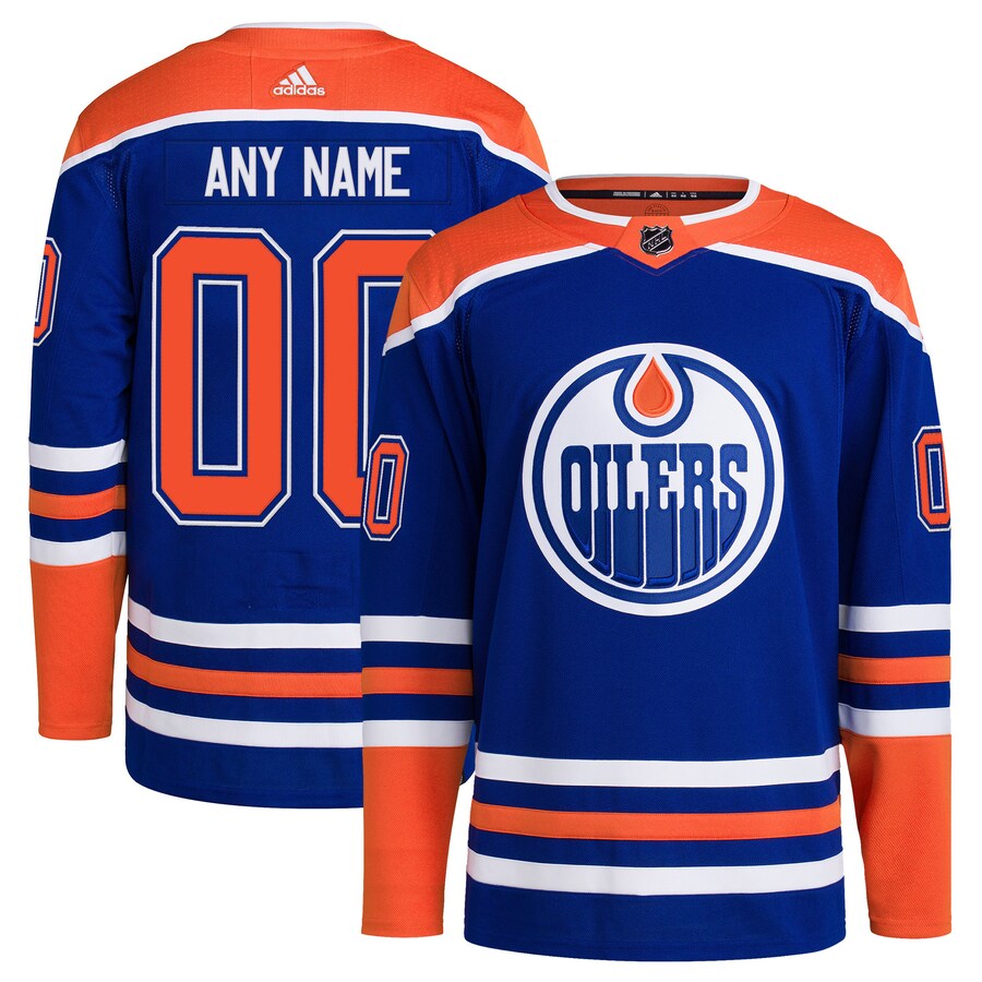 Men's Edmonton Oilers adidas Royal Home Primegreen Authentic Pro Custom Jersey - Jersey