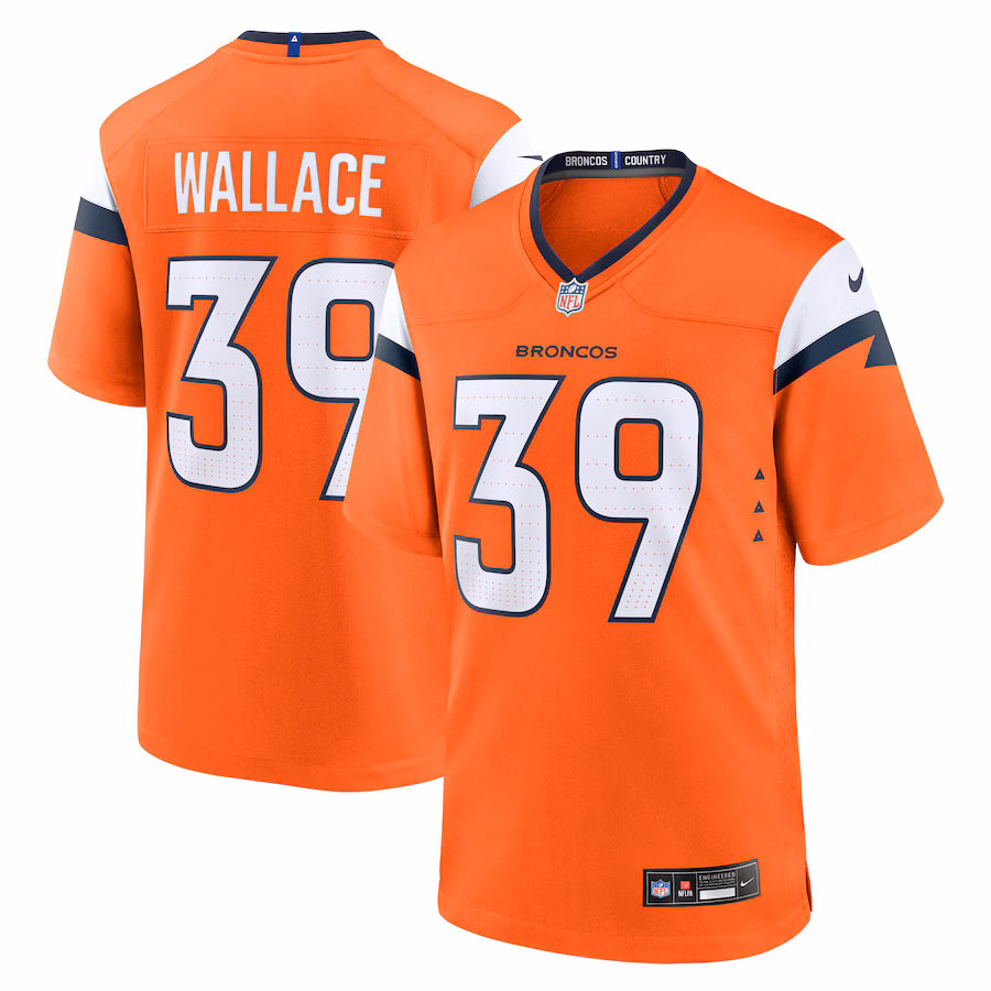 Men's Denver Broncos Levi Wallace Nike Orange Team Game Jersey - Jersey