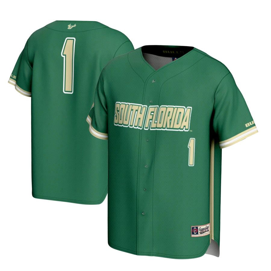 #1 South Florida Bulls GameDay Greats Lightweight Baseball Fashion Jersey - Green - Jersey