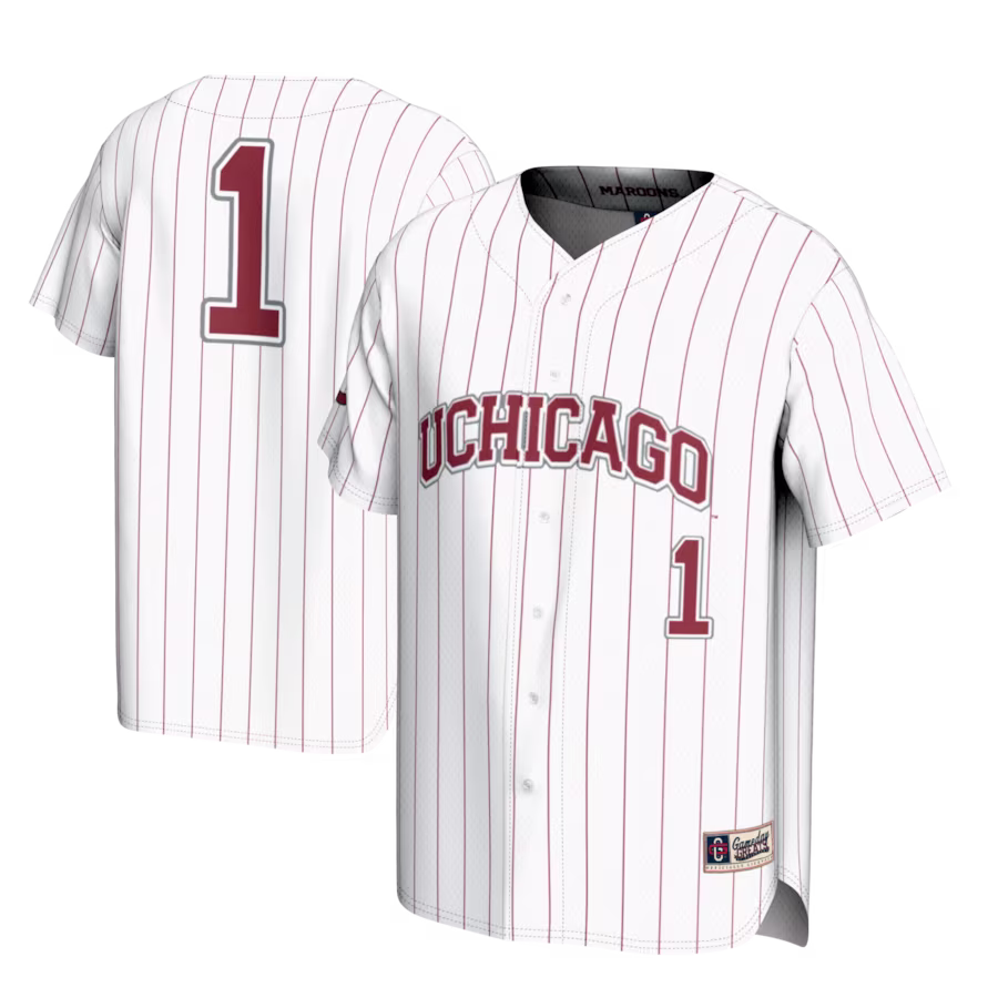 #1 UChicago Maroons GameDay Greats Youth Lightweight Baseball Fashion Jersey - White - Jersey