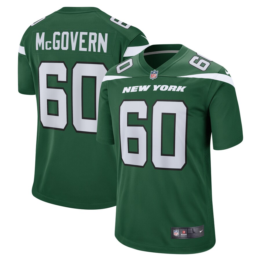 Men's New York Jets Connor McGovern Nike Gotham Green Game Jersey - Jersey
