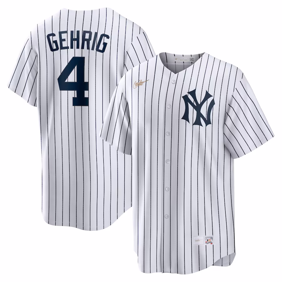Men's New York Yankees Lou Gehrig Nike White Home Cooperstown Collection Player Jersey - Jersey