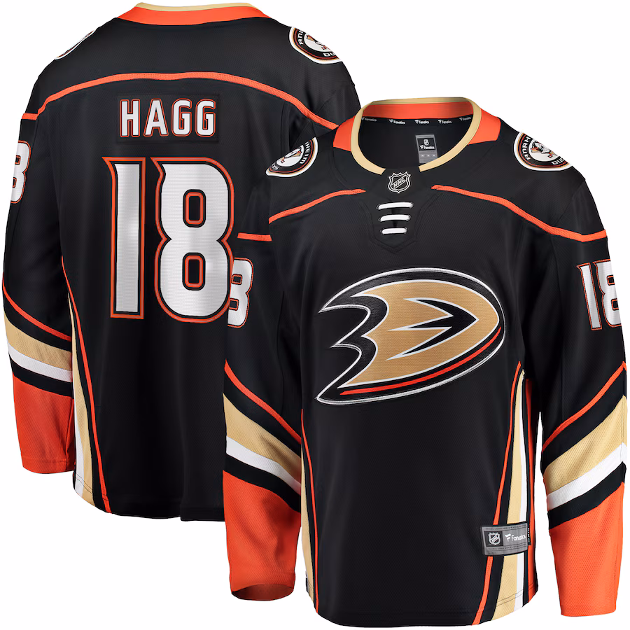 Men's Anaheim Ducks Robert Hagg Fanatics Black Home Breakaway Jersey - Jersey