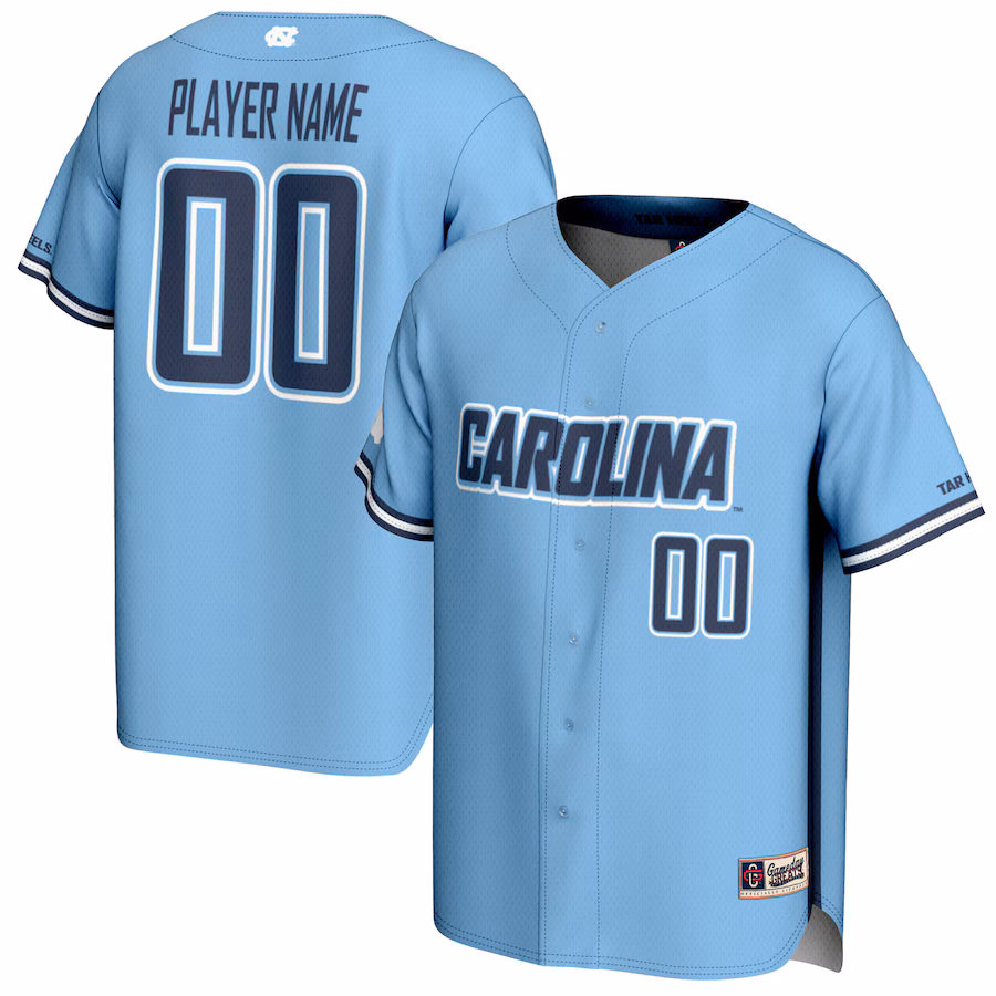 North Carolina Tar Heels GameDay Greats Youth NIL Pick-A-Player Baseball Lightweight Jersey - Carolina Blue - Jersey