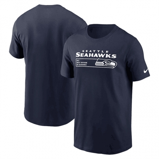 Men's Seattle Seahawks Navy Division Essential T Shirt - Jersey