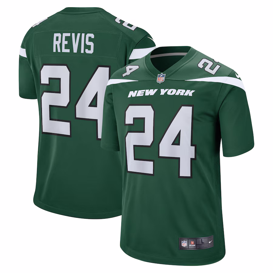 Men's New York Jets Darrelle Revis Nike Gotham Green Retired Player Game Jersey - Jersey