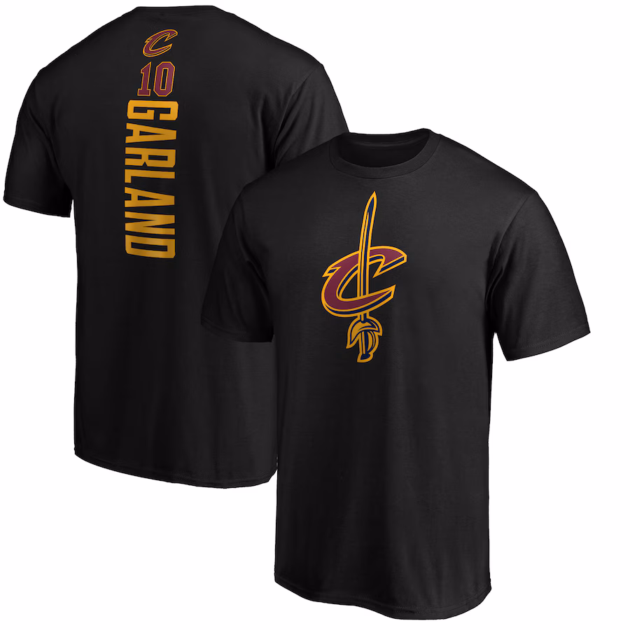 Men's Cleveland Cavaliers Darius Garland Black Playmaker Name & Number Team T-Shirt - Jersey