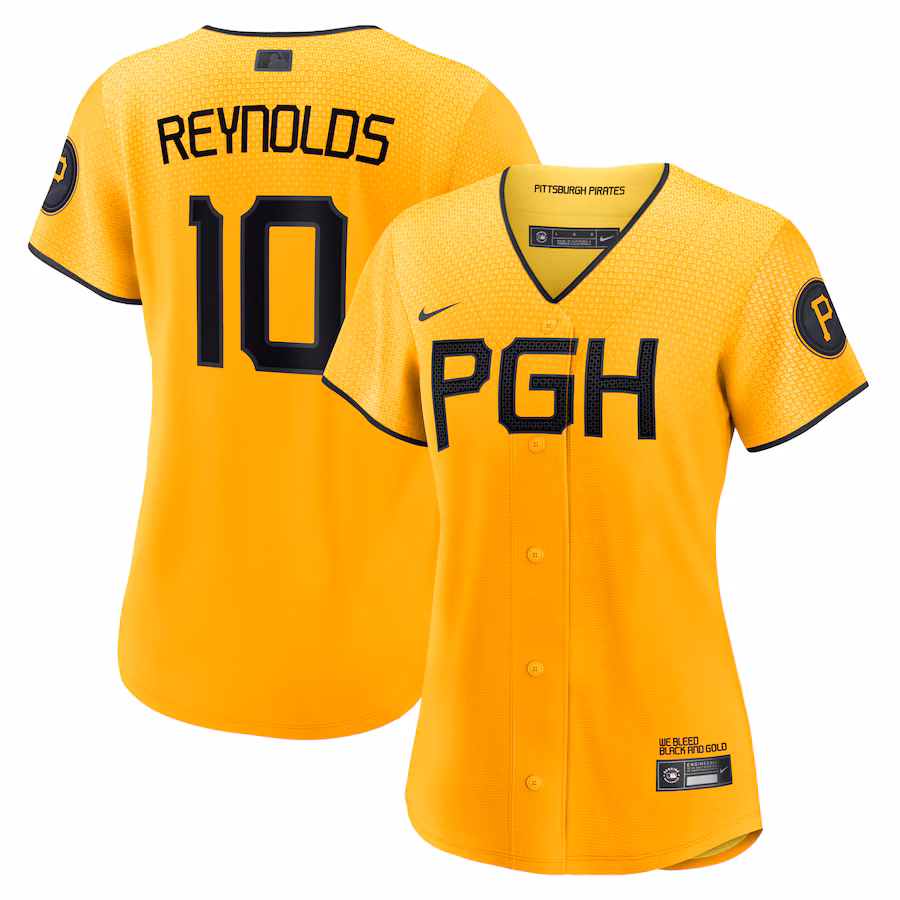 Women's Pittsburgh Pirates Bryan Reynolds Nike Gold City Connect Replica Player Jersey - Jersey