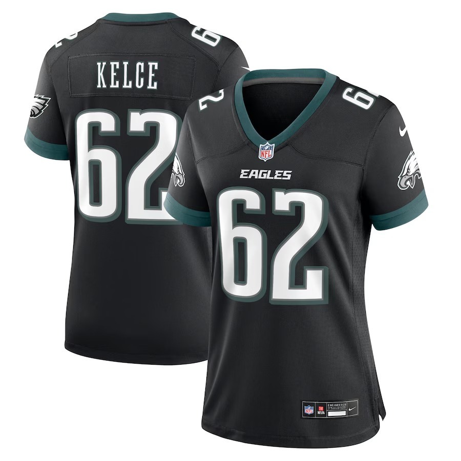 Women's Philadelphia Eagles Jason Kelce Nike Black Alternate Game Jersey - Jersey