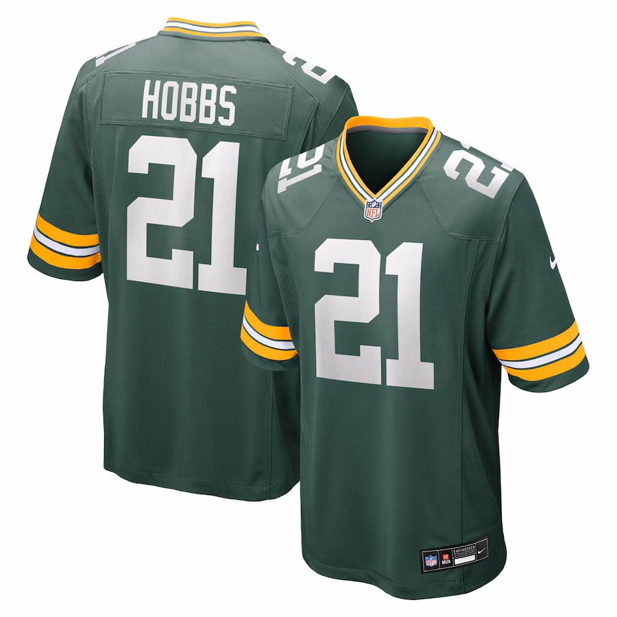 Men's Green Bay Packers Nate Hobbs Nike Green Team Game Jersey - Jersey