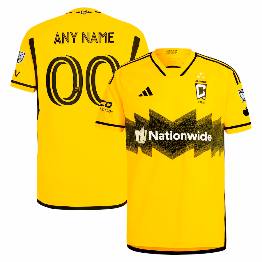Men's Columbus Crew  adidas Yellow 2024 The Home Kit Authentic Custom Jersey - Jersey