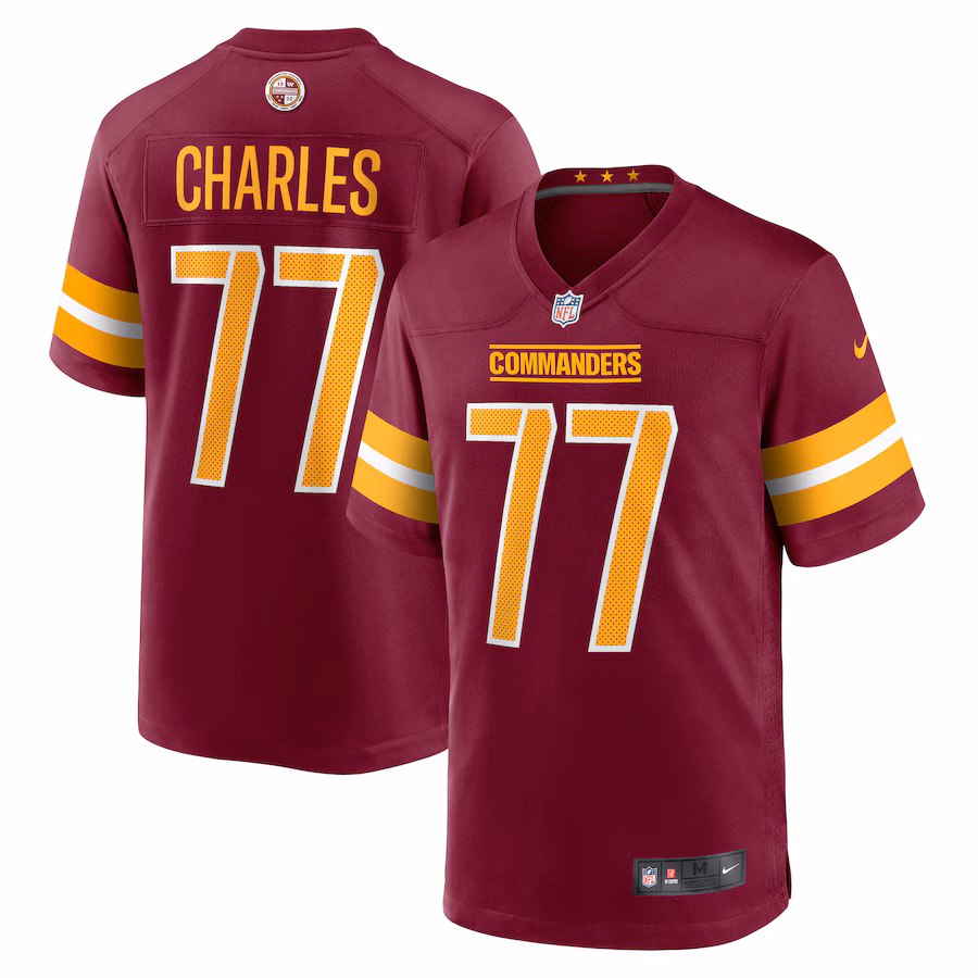 Men's Washington Commanders Saahdiq Charles Nike  Burgundy  Game Jersey - Jersey