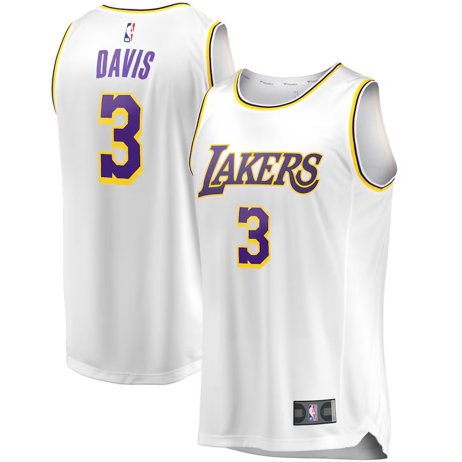 Men's Los Angeles Lakers Anthony Davis Fanatics White Fast Break Replica Player Jersey - Association Edition - Jersey
