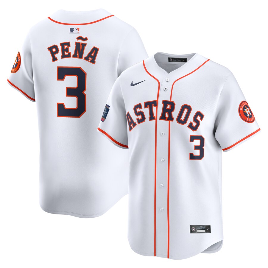 Men's Houston Astros Jeremy Peña Nike White 2024 MLB World Tour Mexico City Series Home Limited Player Jersey - Jersey