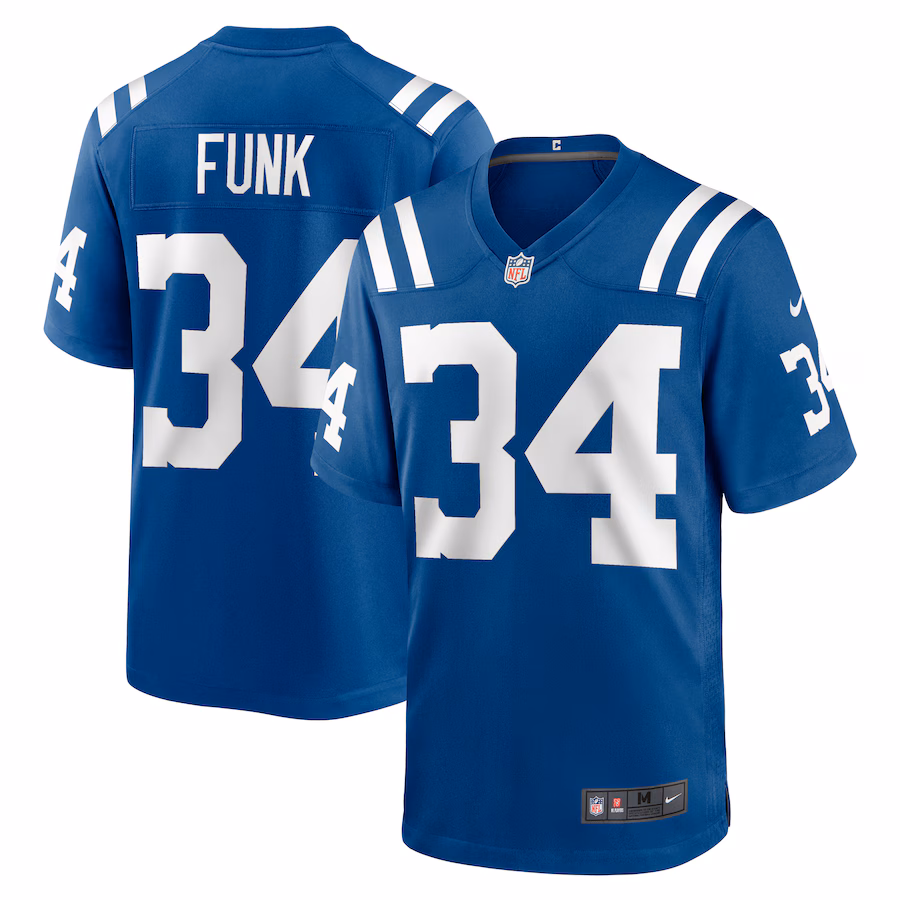 Men's Indianapolis Colts Jake Funk Nike  Royal Team Game Jersey - Jersey