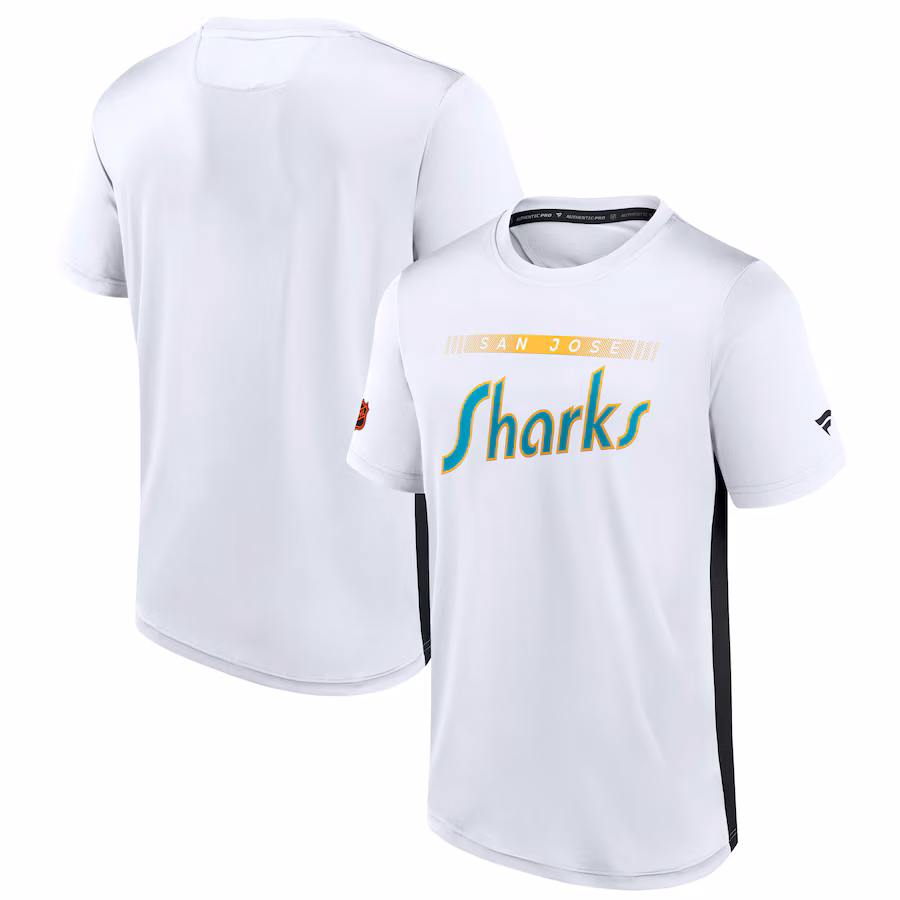 Men's San Jose Sharks Fanatics White Special Edition 2.0 Authentic Pro Tech T-Shirt - Jersey