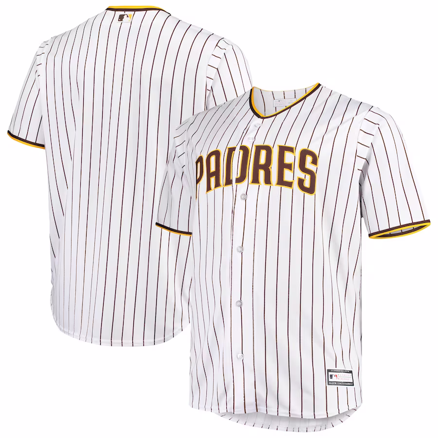 Men's San Diego Padres White/Brown Big & Tall Home Replica Team Jersey - Jersey