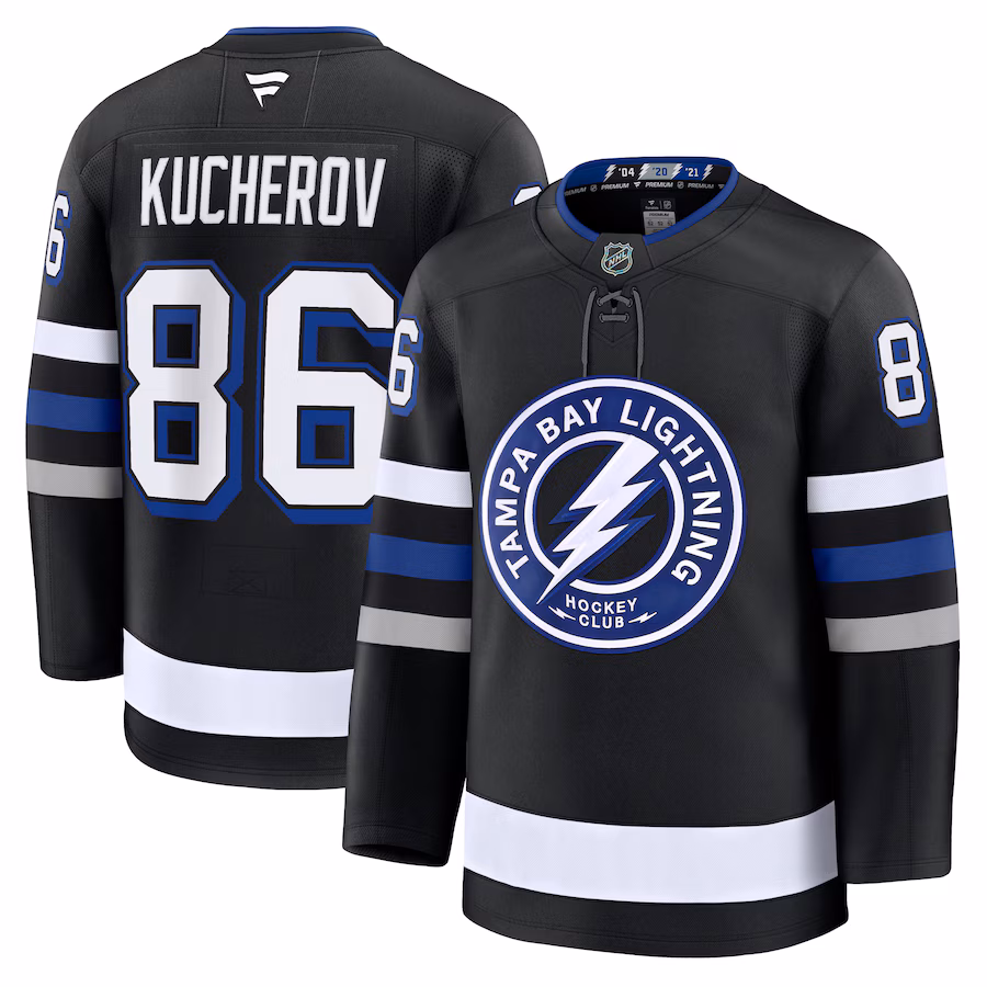 Men's Tampa Bay Lightning Nikita Kucherov Fanatics Black Alternate Premium Jersey - Jersey