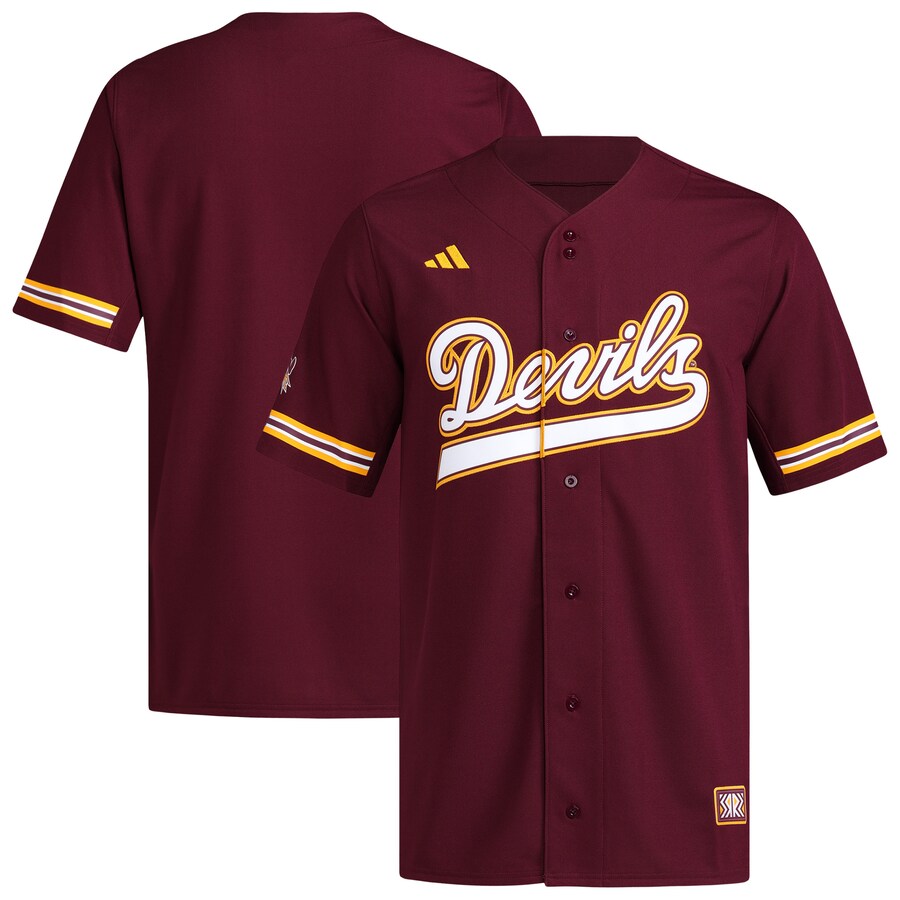Men's adidas  Maroon Arizona State Sun Devils Reversible Retro Full-Button Baseball Jersey - Jersey