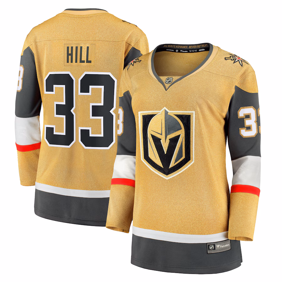 Women's Vegas Golden Knights Adin Hill Fanatics Gold Home Breakaway Player Jersey - Jersey