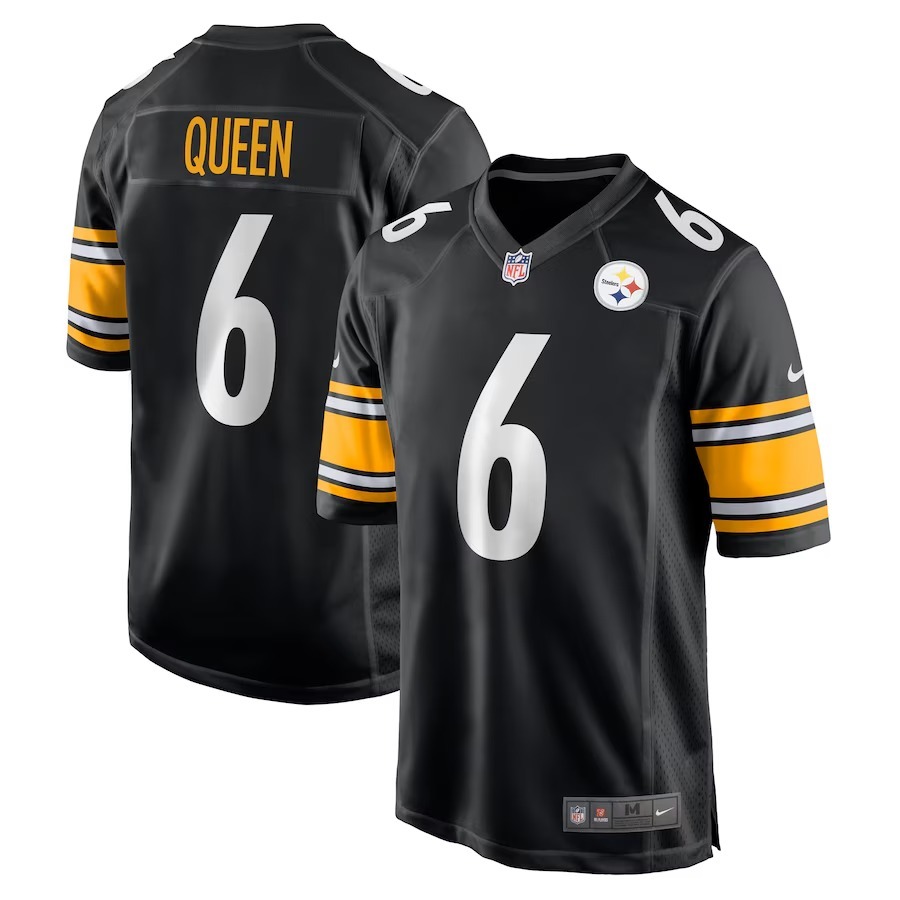 Men's Pittsburgh Steelers Patrick Queen Nike Black Game Jersey - Jersey